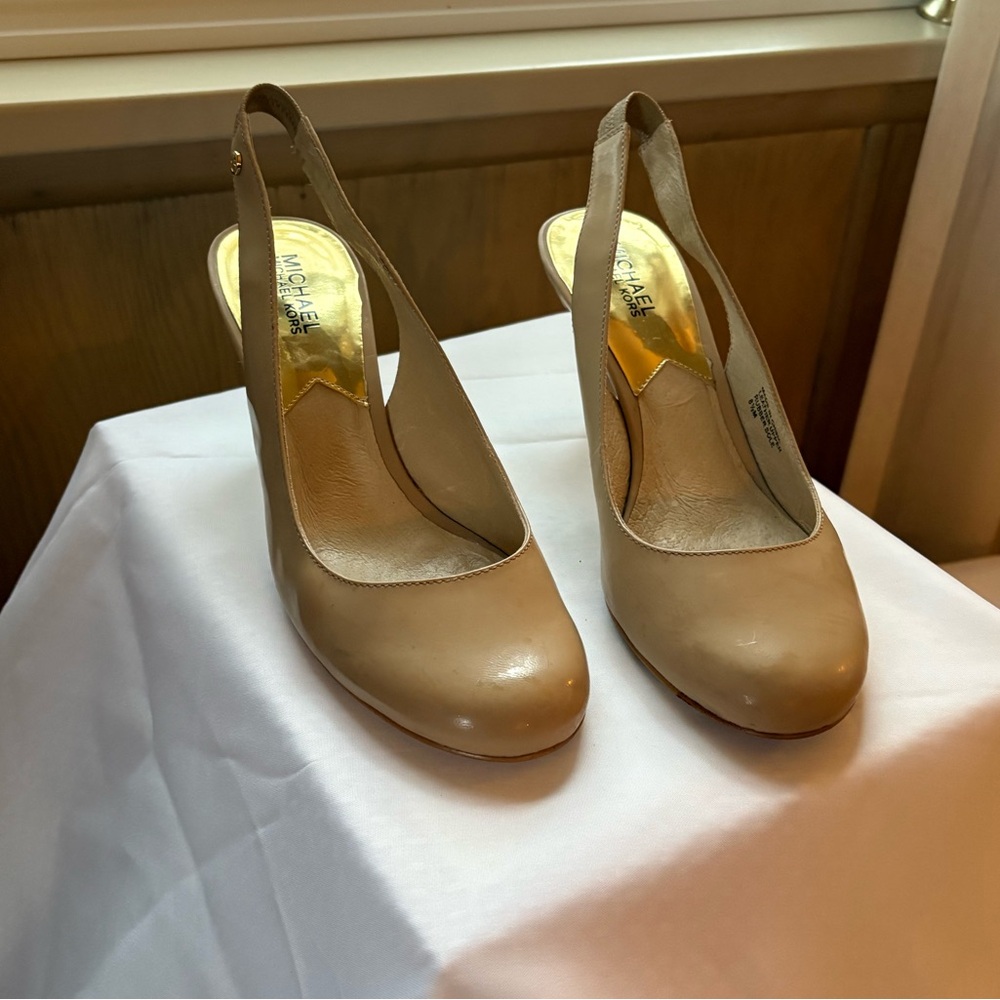 Michael Kors leather nude sling backs